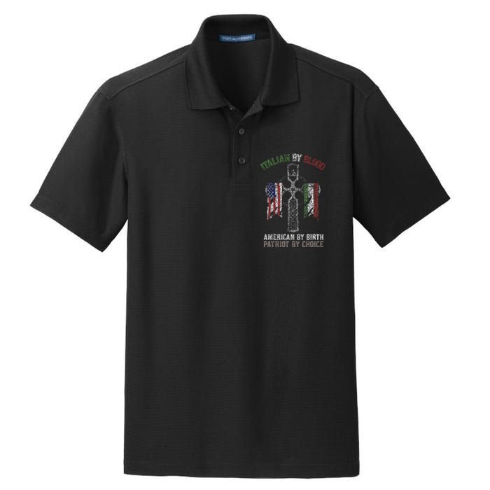 Italian By Blood American By Birth Patriot By Choice Dry Zone Grid Polo