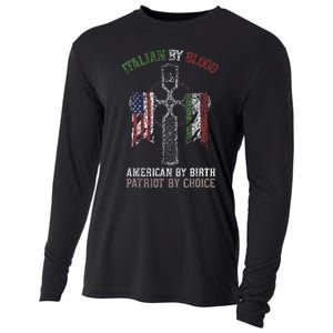 Italian By Blood American By Birth Patriot By Choice Cooling Performance Long Sleeve Crew