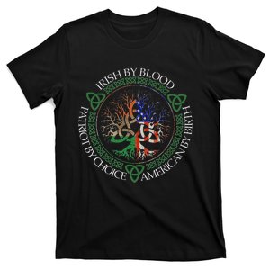 Irish By Blood American By Birth Patriot By Choice Flag Us T-Shirt