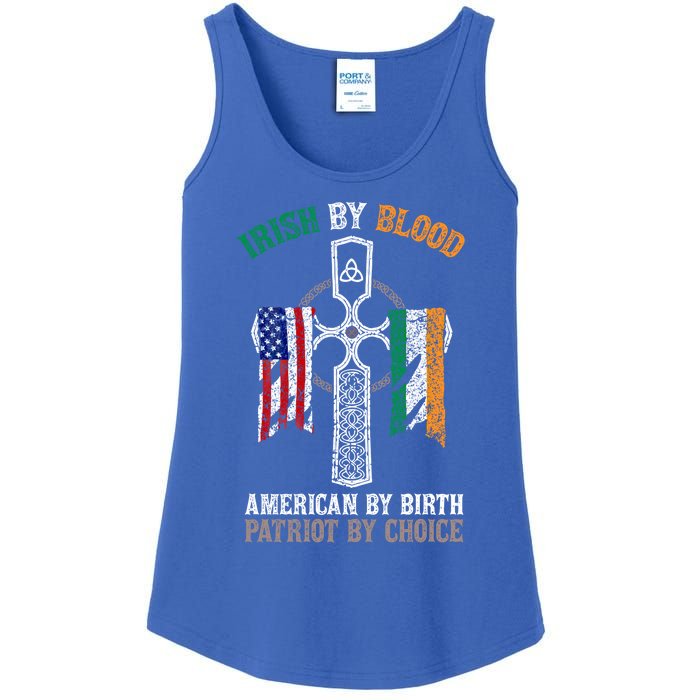 Irish By Blood American By Birth Patriot By Choice Gift Ladies Essential Tank