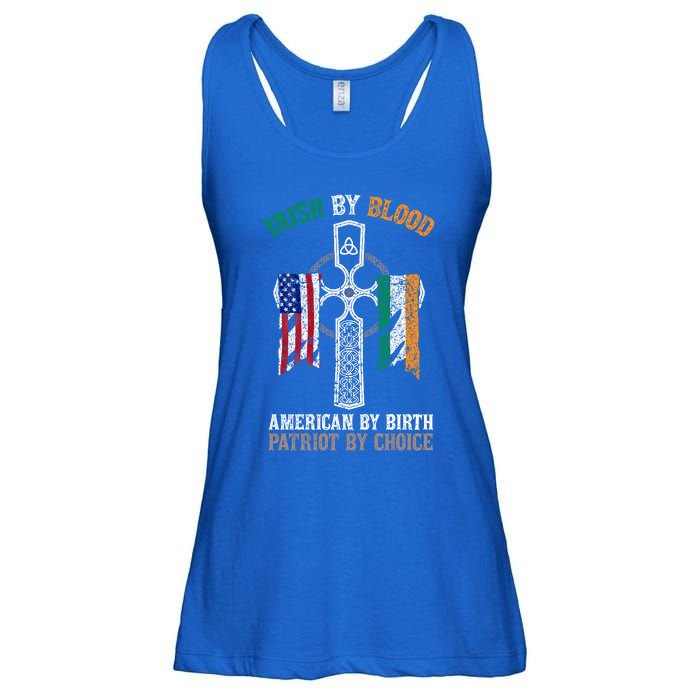 Irish By Blood American By Birth Patriot By Choice Gift Ladies Essential Flowy Tank