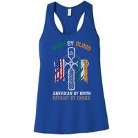 Irish By Blood American By Birth Patriot By Choice Gift Women's Racerback Tank