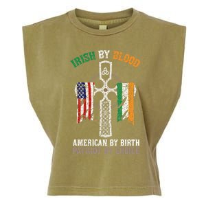 Irish By Blood American By Birth Patriot By Choice Gift Garment-Dyed Women's Muscle Tee