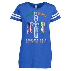 Irish By Blood American By Birth Patriot By Choice Gift Enza Ladies Jersey Football T-Shirt