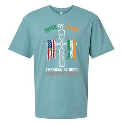 Irish By Blood American By Birth Patriot By Choice Gift Sueded Cloud Jersey T-Shirt