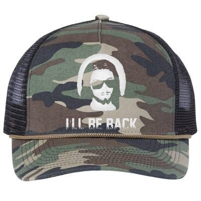 I'll Be Back Jesus Church Jesus Christ Christmas Gift Retro Rope Trucker Hat Cap