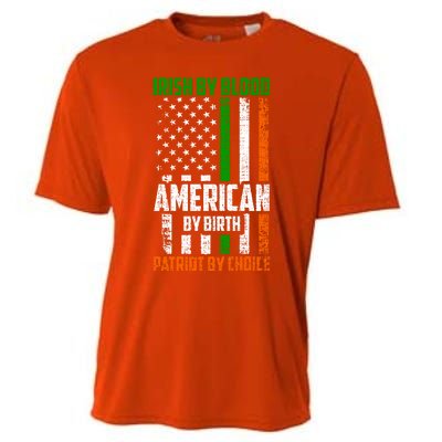 Irish By Blood American By Birth Patriotic By Choice Gift Cooling Performance Crew T-Shirt