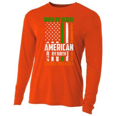 Irish By Blood American By Birth Patriotic By Choice Gift Cooling Performance Long Sleeve Crew