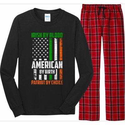 Irish By Blood American By Birth Patriotic By Choice Gift Long Sleeve Pajama Set