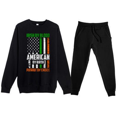 Irish By Blood American By Birth Patriotic By Choice Gift Premium Crewneck Sweatsuit Set