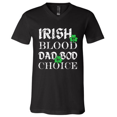 Irish By Blood Dad Bod By Choice St Patricks Day Men V-Neck T-Shirt