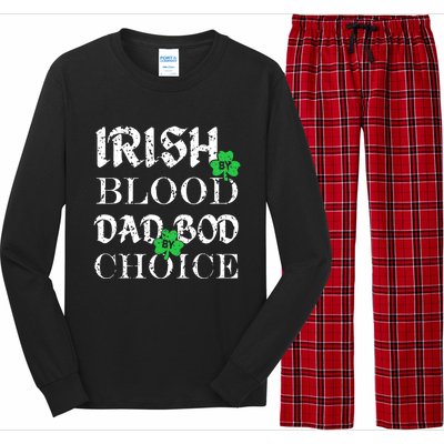 Irish By Blood Dad Bod By Choice St Patricks Day Men Long Sleeve Pajama Set