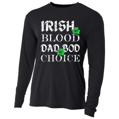 Irish By Blood Dad Bod By Choice St Patricks Day Men Cooling Performance Long Sleeve Crew