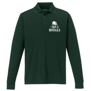 I Build Bridges Performance Long Sleeve Polo