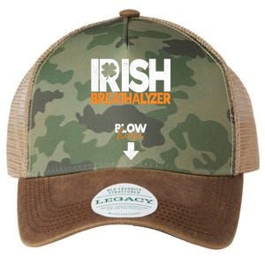 Irish Breathalyzer Blow Here Funny St Patricks Day Drinking Legacy Tie Dye Trucker Hat