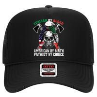 Italian By Blood American By Birth Patriot By Choice Eagle High Crown Mesh Back Trucker Hat