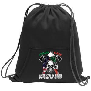 Italian By Blood American By Birth Patriot By Choice Eagle Sweatshirt Cinch Pack Bag