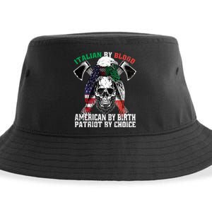 Italian By Blood American By Birth Patriot By Choice Eagle Sustainable Bucket Hat