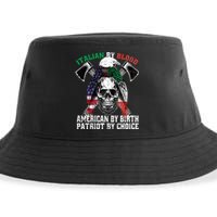 Italian By Blood American By Birth Patriot By Choice Eagle Sustainable Bucket Hat