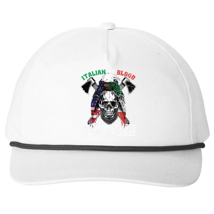 Italian By Blood American By Birth Patriot By Choice Eagle Snapback Five-Panel Rope Hat