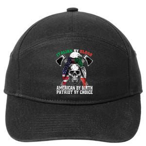 Italian By Blood American By Birth Patriot By Choice Eagle 7-Panel Snapback Hat