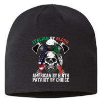 Italian By Blood American By Birth Patriot By Choice Eagle Sustainable Beanie