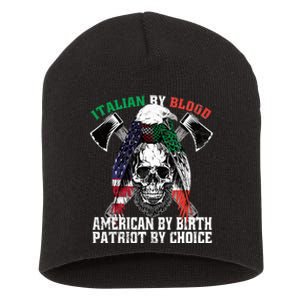 Italian By Blood American By Birth Patriot By Choice Eagle Short Acrylic Beanie