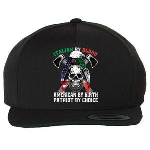 Italian By Blood American By Birth Patriot By Choice Eagle Wool Snapback Cap