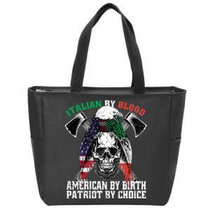 Italian By Blood American By Birth Patriot By Choice Eagle Zip Tote Bag