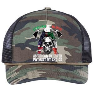 Italian By Blood American By Birth Patriot By Choice Eagle Retro Rope Trucker Hat Cap