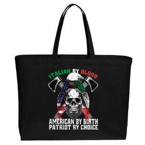 Italian By Blood American By Birth Patriot By Choice Eagle Cotton Canvas Jumbo Tote