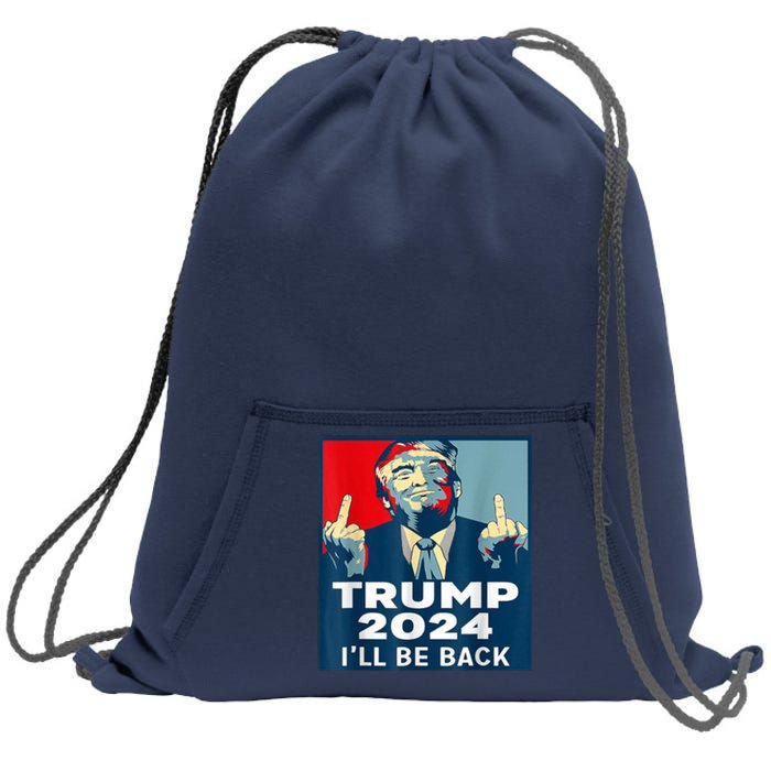 ILl Be Back Trump 2024 Vintage Donald Trump 4th Of July Sweatshirt Cinch Pack Bag