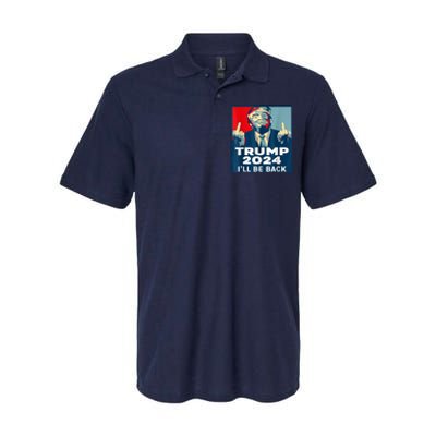 ILl Be Back Trump 2024 Vintage Donald Trump 4th Of July Softstyle Adult Sport Polo