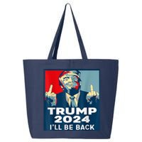 ILl Be Back Trump 2024 Vintage Donald Trump 4th Of July 25L Jumbo Tote