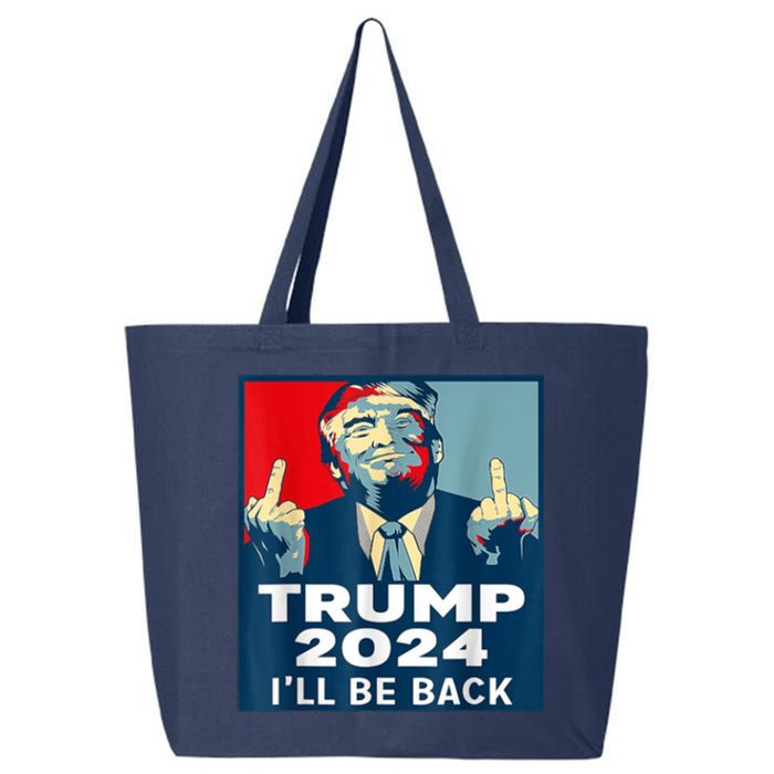 ILl Be Back Trump 2024 Vintage Donald Trump 4th Of July 25L Jumbo Tote