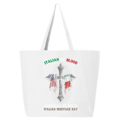 Italian By Blood American By Birth Italian Heritage Day Gift 25L Jumbo Tote