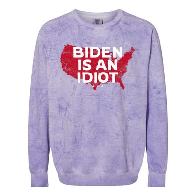 Impeach Biden Biden Is An Idiot Antibiden 8646 Usa Colorblast Crewneck Sweatshirt