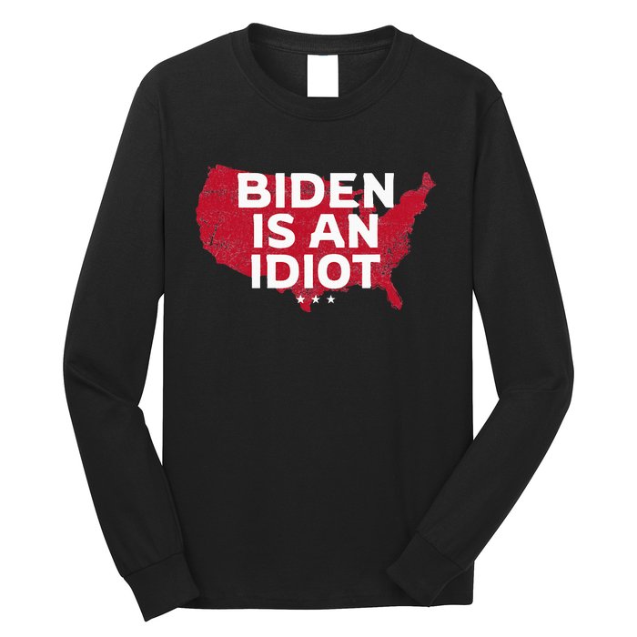 Impeach Biden Biden Is An Idiot Antibiden 8646 Usa Long Sleeve Shirt