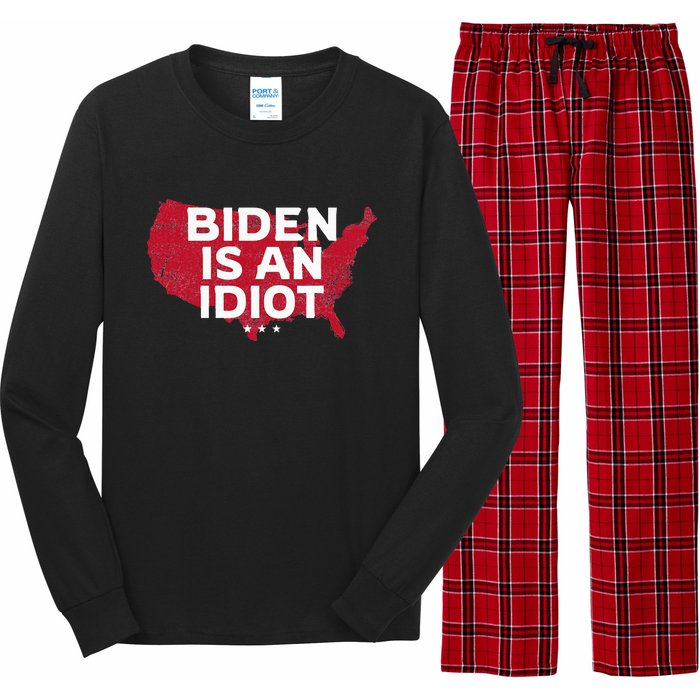 Impeach Biden Biden Is An Idiot Antibiden 8646 Usa Long Sleeve Pajama Set