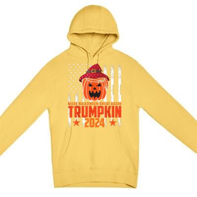 Ill Be Back Trumpkin Trump Halloween Party Costume 2024 Premium Pullover Hoodie