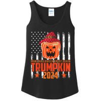 Ill Be Back Trumpkin Trump Halloween Party Costume 2024 Ladies Essential Tank