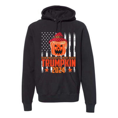 Ill Be Back Trumpkin Trump Halloween Party Costume 2024 Premium Hoodie