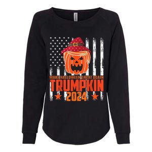 Ill Be Back Trumpkin Trump Halloween Party Costume 2024 Womens California Wash Sweatshirt