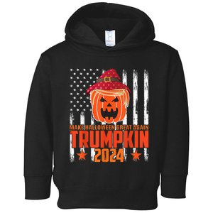 Ill Be Back Trumpkin Trump Halloween Party Costume 2024 Toddler Hoodie