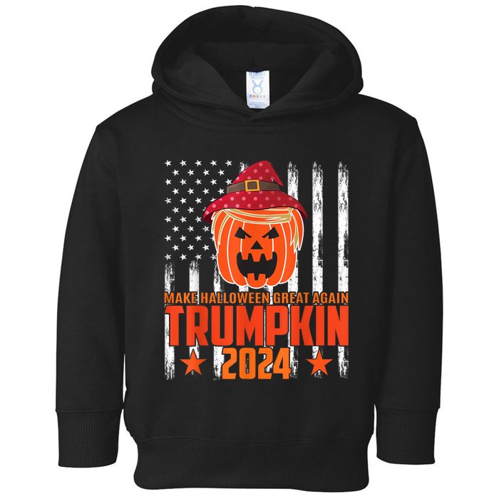 Ill Be Back Trumpkin Trump Halloween Party Costume 2024 Toddler Hoodie