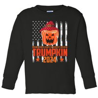 Ill Be Back Trumpkin Trump Halloween Party Costume 2024 Toddler Long Sleeve Shirt