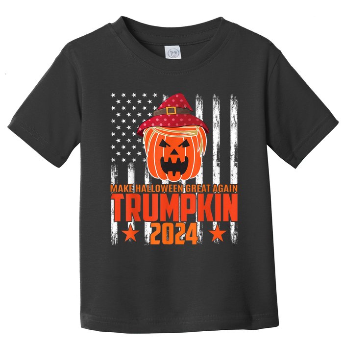 Ill Be Back Trumpkin Trump Halloween Party Costume 2024 Toddler T-Shirt