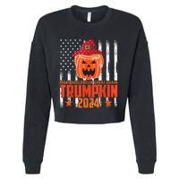 Ill Be Back Trumpkin Trump Halloween Party Costume 2024 Cropped Pullover Crew