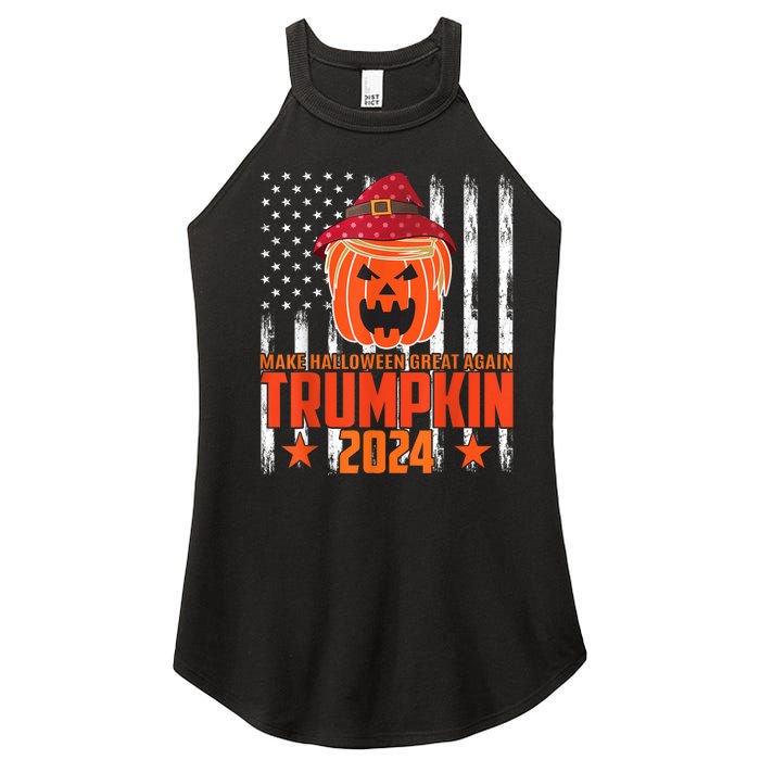 Ill Be Back Trumpkin Trump Halloween Party Costume 2024 Women's Perfect Tri Rocker Tank