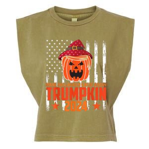 Ill Be Back Trumpkin Trump Halloween Party Costume 2024 Garment-Dyed Women's Muscle Tee